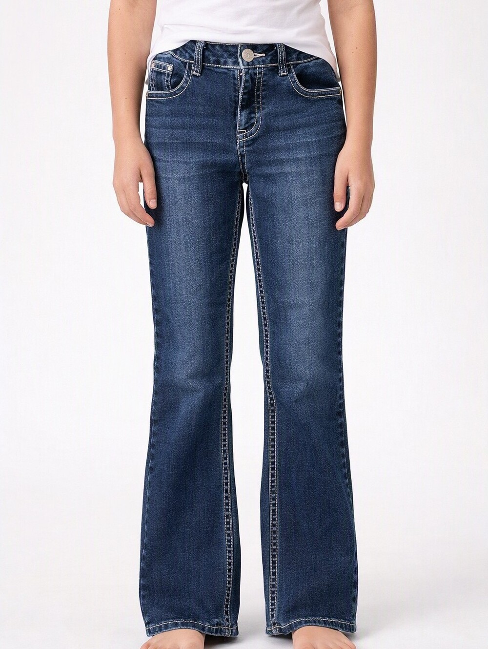 Rodeo Girl Jeans Girls Size 16 Denim Boot cut Western Cowgirl Cotton 24"X30"